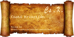 Csató Krisztián névjegykártya